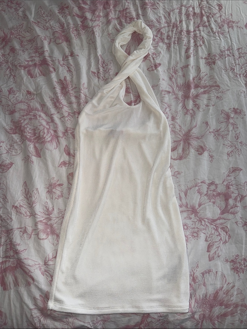 Edikted Women’s Cream Halter Twist Neck Dress